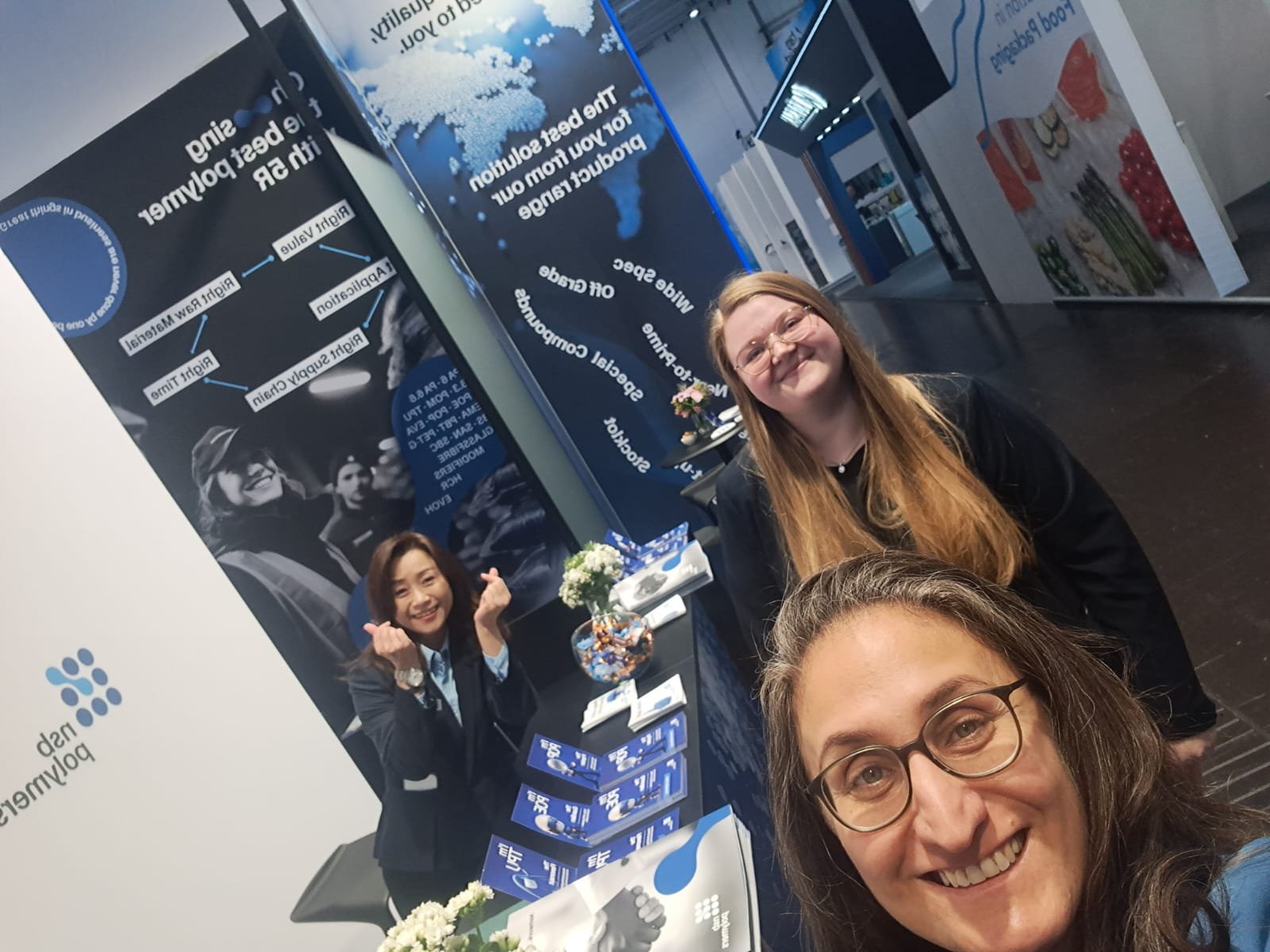 NSB Polymers colleagues at the fair stand